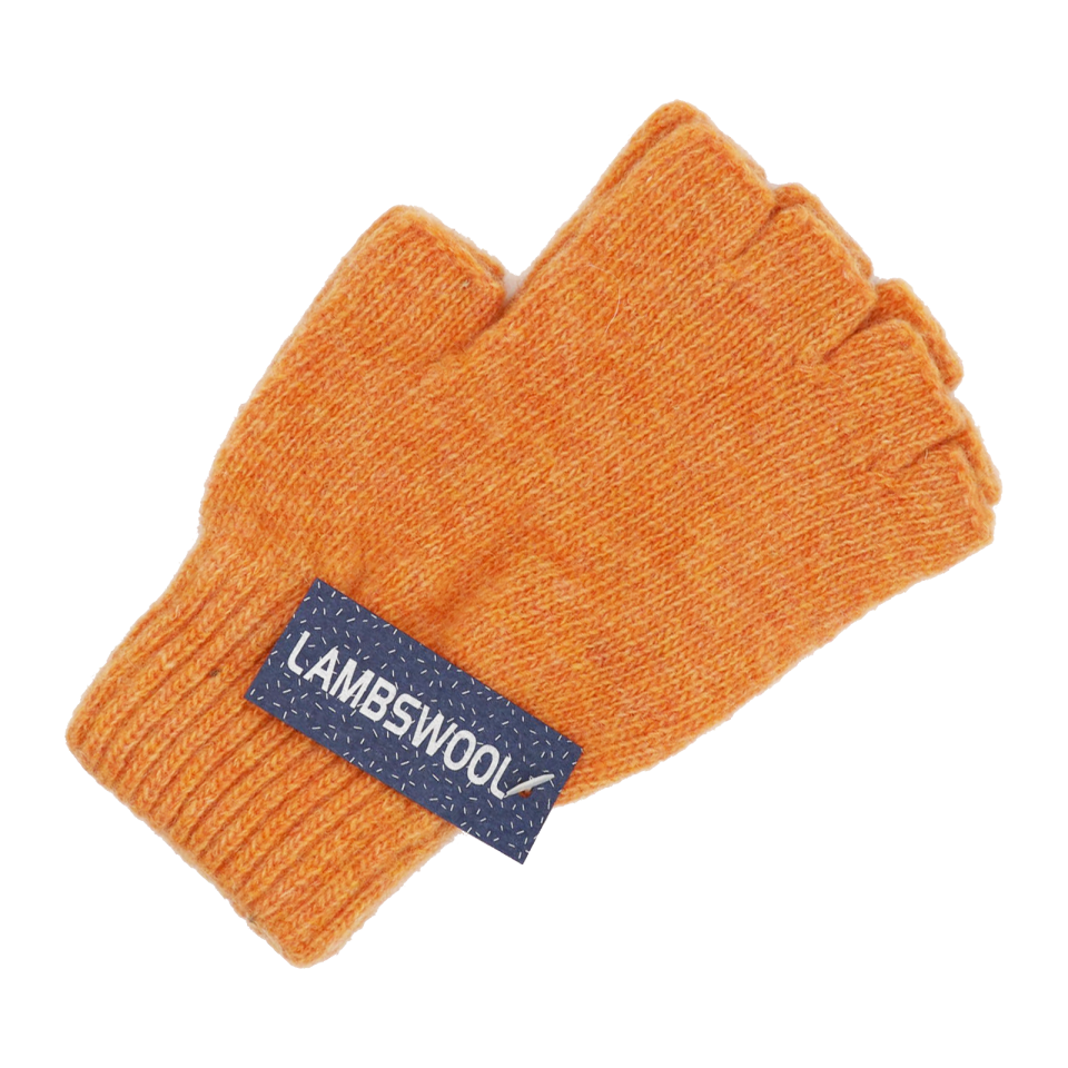 Mănuși portocaliu deschis fără degete pentru adulți