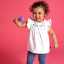 Tricou alb cu flori cusute