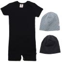Set format din romper gri închis și două căciuli