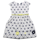 Rochie albă cu imprimeu flori bleumarin
