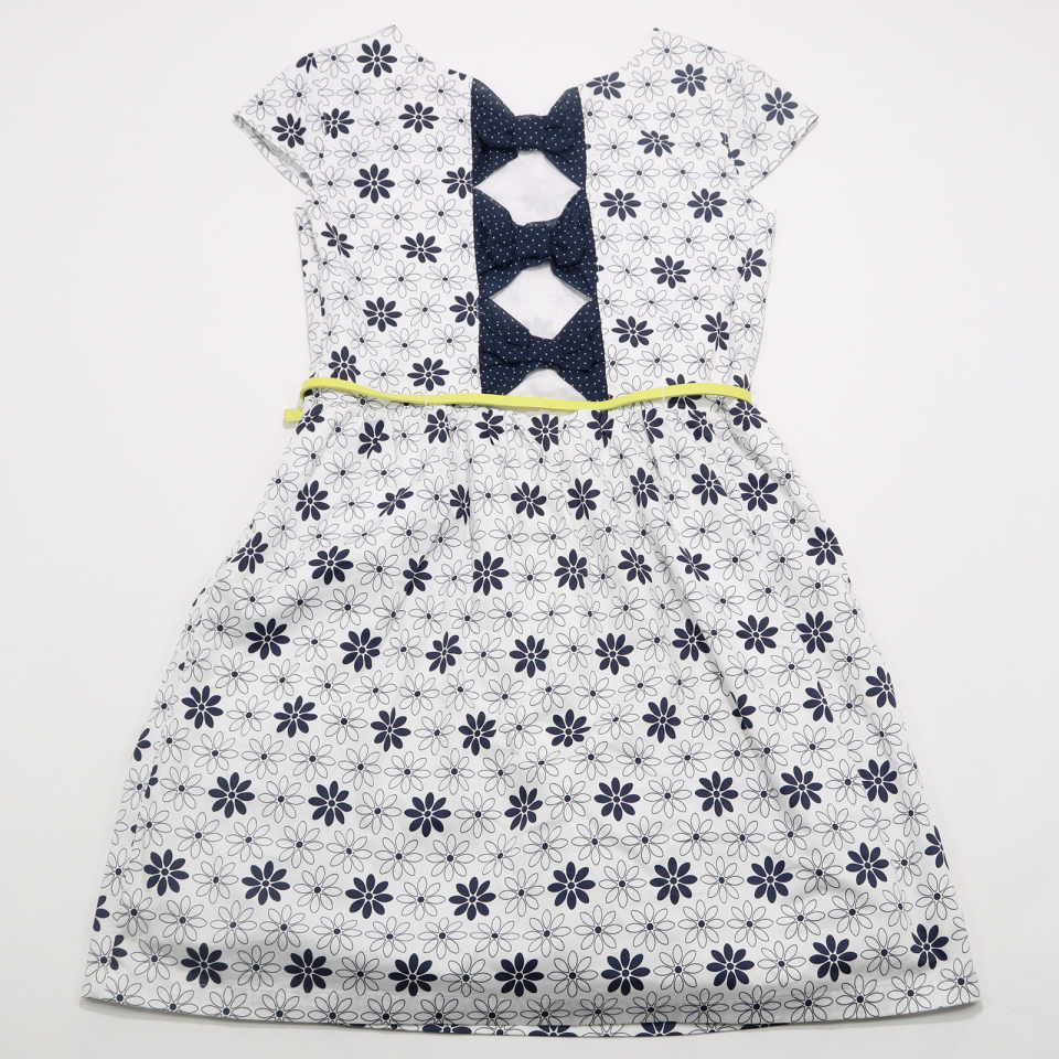 Rochie albă cu imprimeu flori bleumarin Boboli 16 ani (172cm)