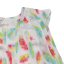 Rochiță plisată albă cu imprimeu pene colorate