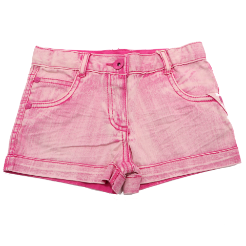 Pantaloni scurți roz din denim elastic 4 ani (104cm), 14 ani (162cm) și 16 ani (172cm)