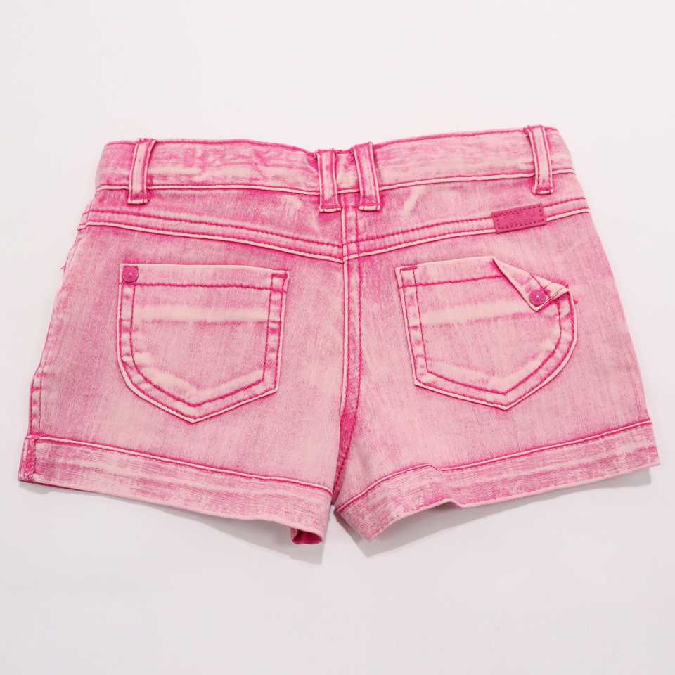 Pantaloni scurți roz din denim elastic 4 ani (104cm), 14 ani (162cm) și 16 ani (172cm)
