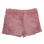 Pantaloni scurți roz din denim și dantelă