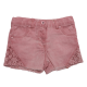 Pantaloni scurți roz din denim și dantelă