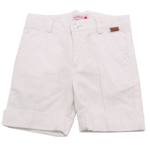 Pantaloni scurți albi din in și bumbac Boboli 9-12 luni (80cm) și 12-18 luni (86cm)