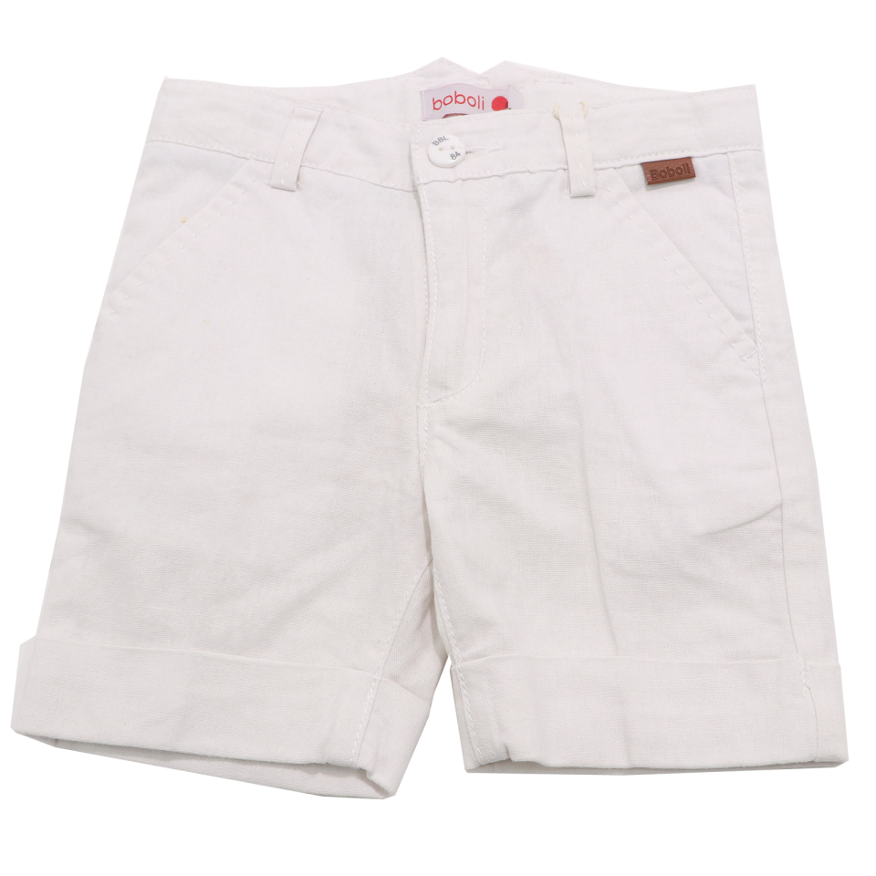 Pantaloni scurți albi din in și bumbac Boboli 9-12 luni (80cm) și 12-18 luni (86cm)