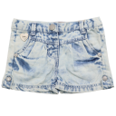 Pantaloni scurți bleu decolorat din denim Boboli 3 luni (62cm) și 4 ani (104cm)