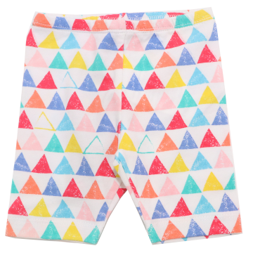 Colanți albi trei sferturi cu imprimeu triunghiuri colorate Boboli 1 lună (56cm), 1-3 luni (62cm) și 3-6 luni (68cm)