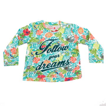 Bluză cu imprimeu frunze și flori Follow Your Dreams