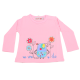 Bluză roz cu imprimeu cusut pasăre și flori