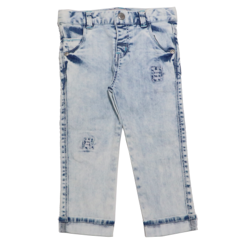 Jeans subțiri decolorați boboli