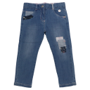 Jeans cu petice colorate
