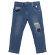 Jeans cu petice colorate