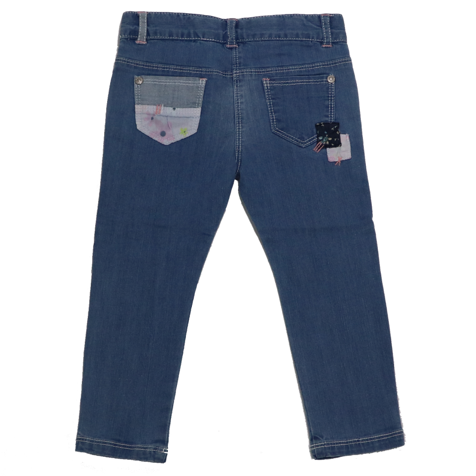 Jeans cu petice colorate