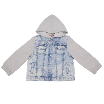Geaca de blugi cu mâneci și glugă din bumbac