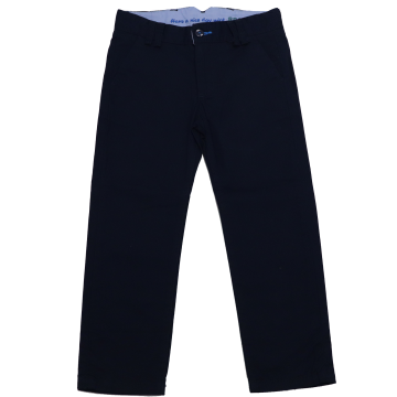 Pantaloni eleganți bleumarin din țesătură twill 733171
