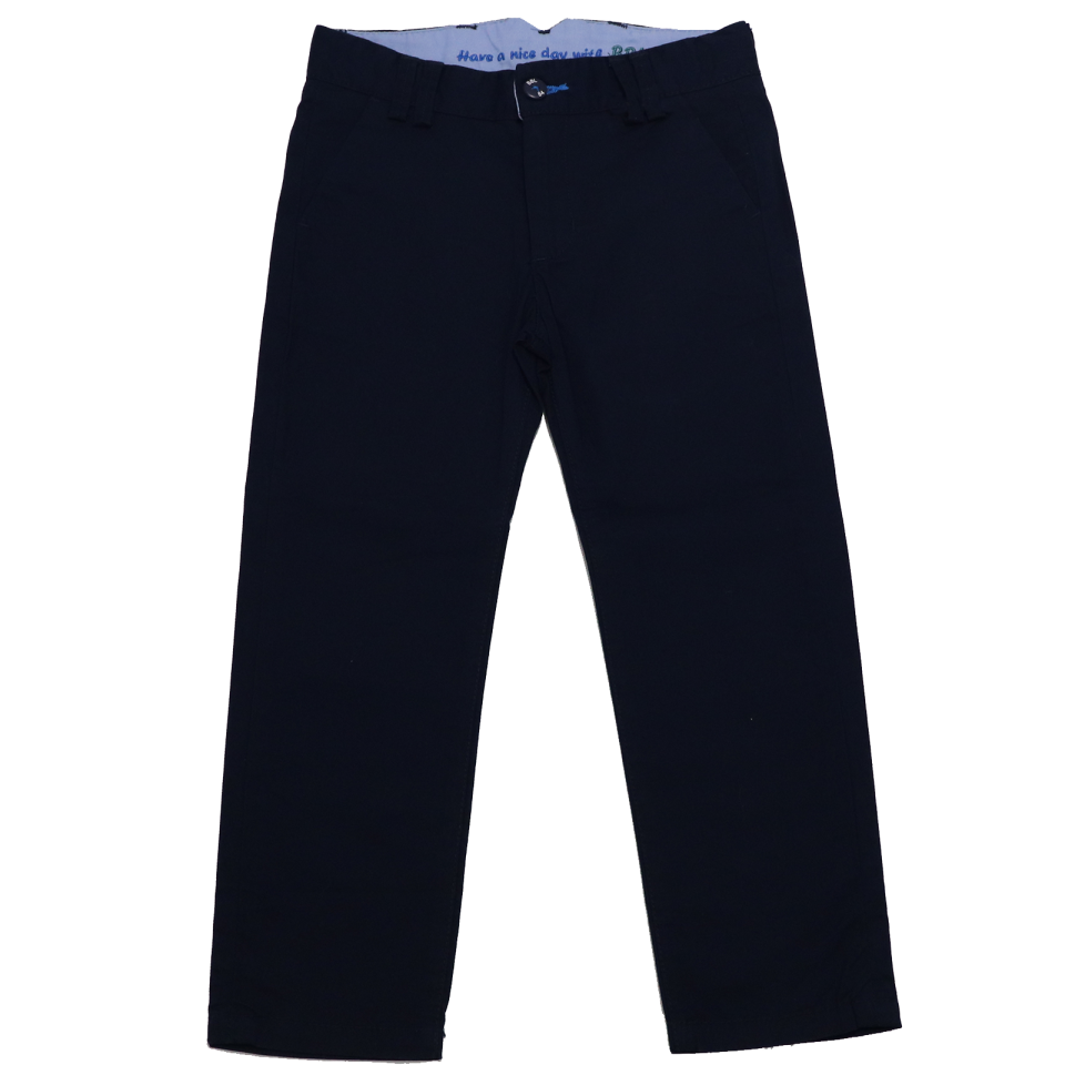 Pantaloni eleganți bleumarin din țesătură twill 733171