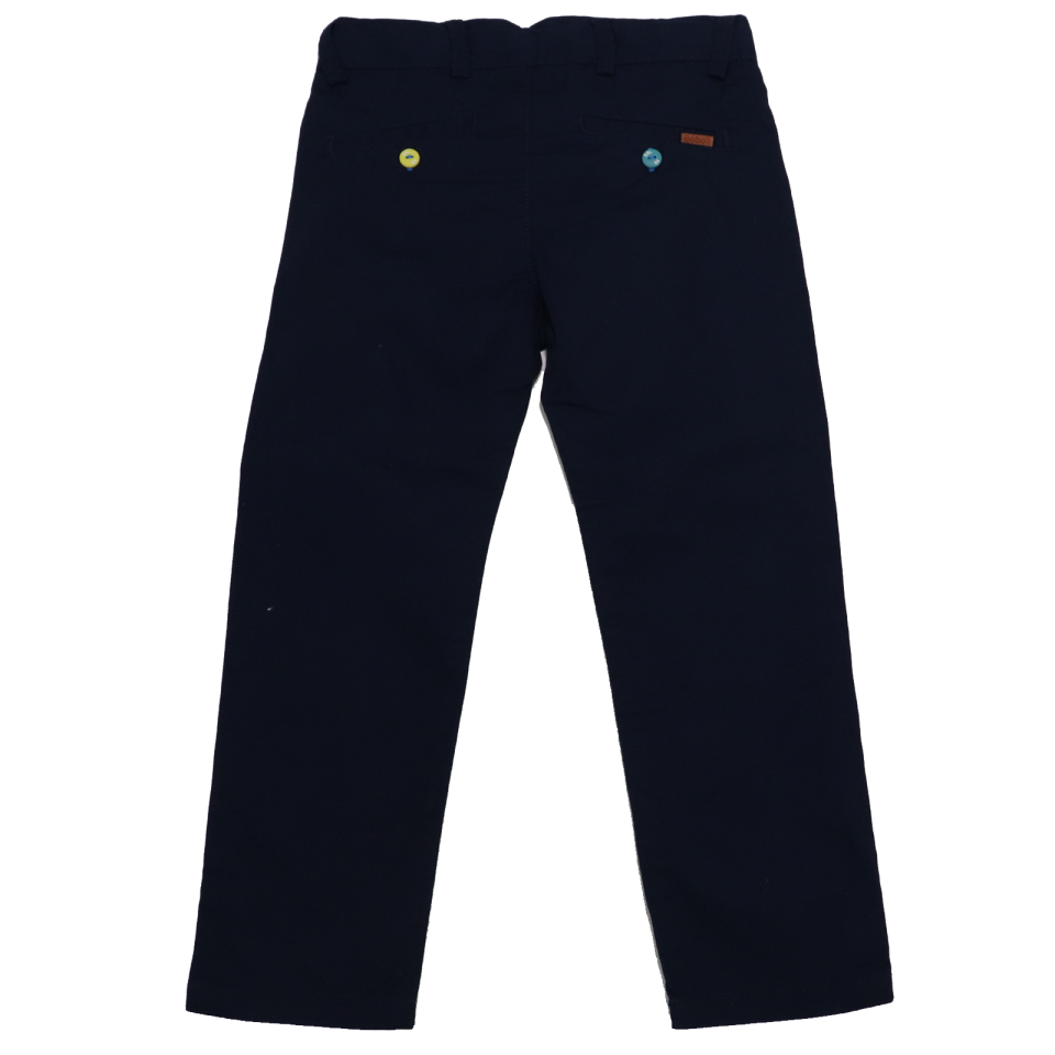 Pantaloni eleganți bleumarin din țesătură twill 733171