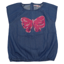 Tricou din denim subțire cu imprimeu fluturaș