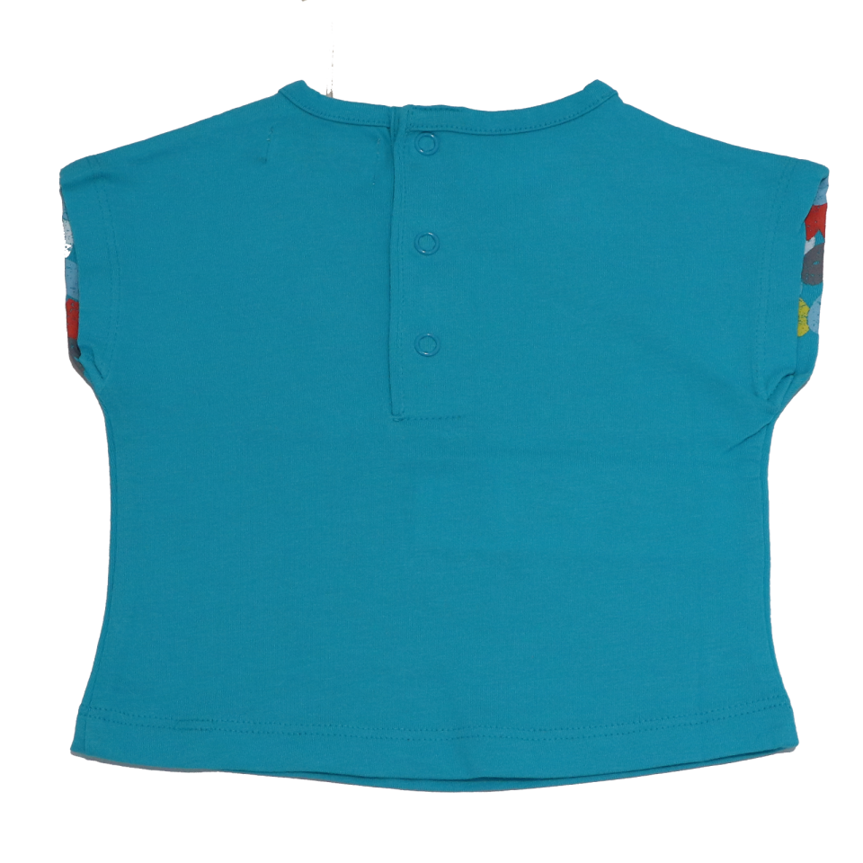 Tricou turcoaz cu inimioare și paiete