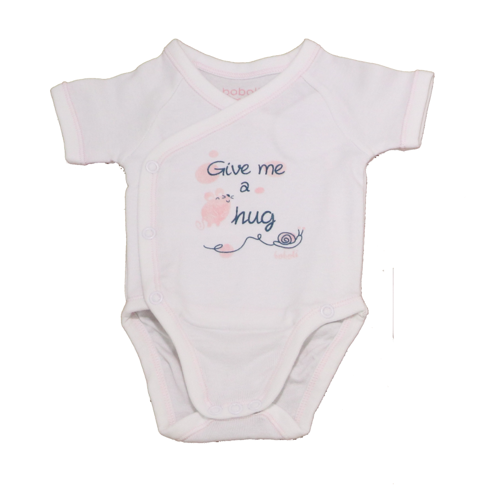 Set 2 body-uri kimono roz  cu imprimeu pisică și șoarece