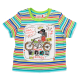 Tricou cu dungi și imprimeu zebră pe bicicletă
