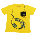 Tricou galben cu buzunar și imprimeu căști