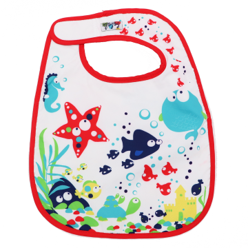 Bavețică albă cu model marin