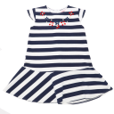 Rochiță elegantă cu dungi și aplicații pietricele