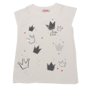 Tricou alb cu imprimeu coroane
