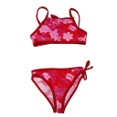 Costum de baie roșu și roz din două piese
