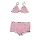 Costum de baie roz și alb