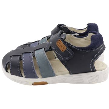 Sandale bleumarin din piele naturală. Garvalin. Mărimea 28