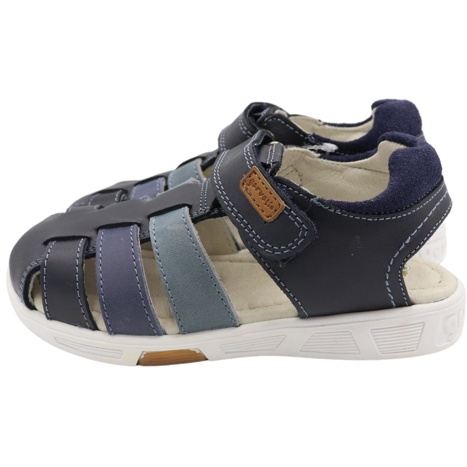 Sandale bleumarin din piele naturală. Garvalin. Mărimea 28