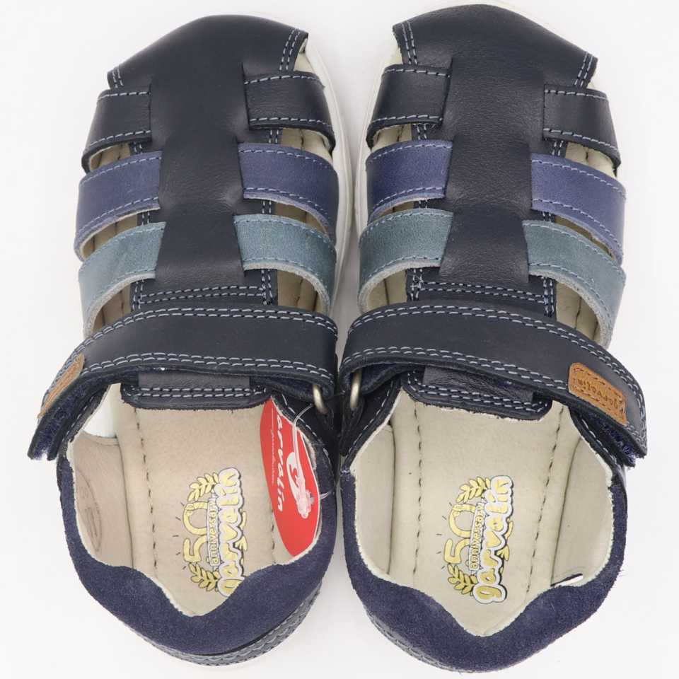 Sandale bleumarin din piele naturală. Garvalin. Mărimea 28