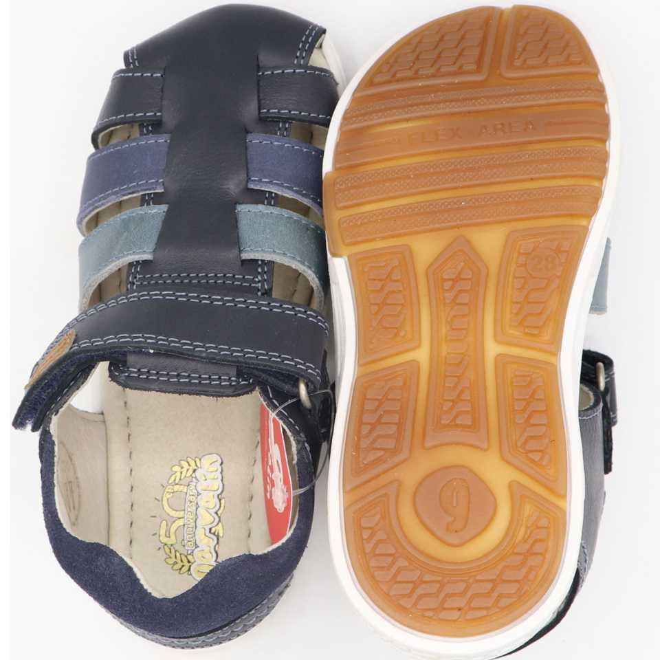 Sandale bleumarin din piele naturală. Garvalin. Mărimea 28