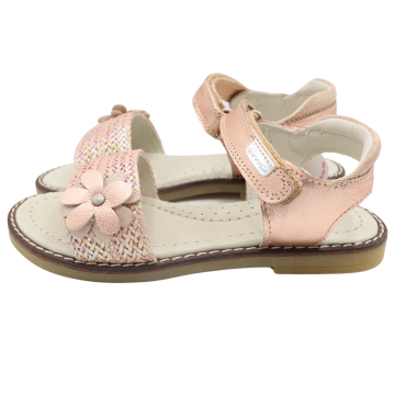 Sandale din piele naturală cu arici, rosegold. Garvalin. Mărimea 28