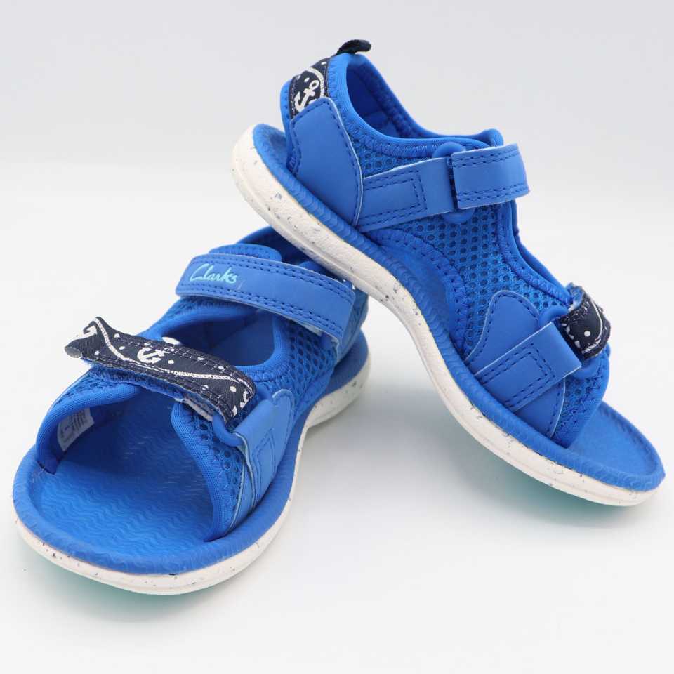 Sandale albastre din material textil. Clarks. Mărimea 25.5