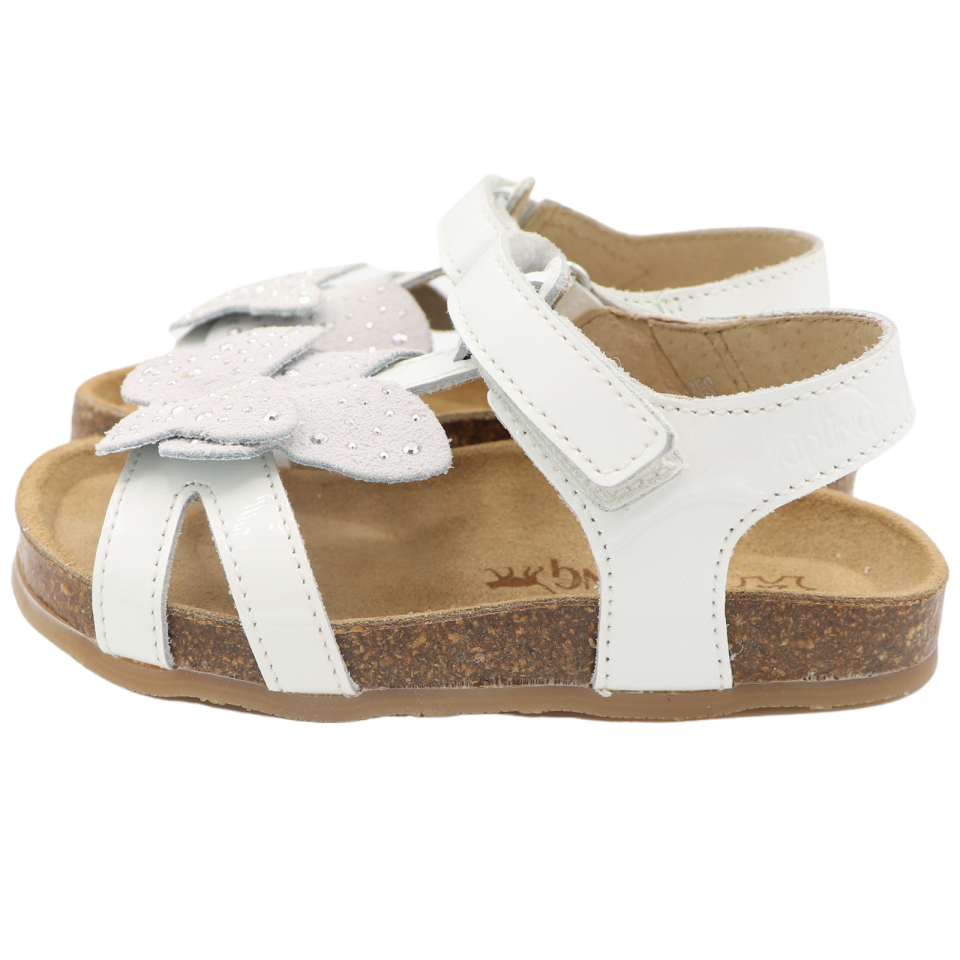 Sandale albe lacuite din piele naturală. Kipling. Mărimea 24