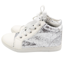 Pantofi sport înalti alb cu sclipici.Sprox.Mărimea 30