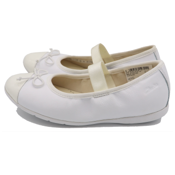 Balerini albi Clarks din piele și piele lăcuită