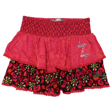 Fustă cu volane și broderie