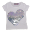 Tricou alb cu paiete reversibile în formă de inimă