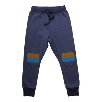 Pantaloni din bumbac cu aspect denim și genunchi întăriți