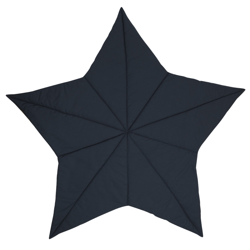 Salteluță de joacă în formă de stea bleumarin, din bumbac organic pentru bebeluși