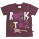 Tricou mov prună cu imprimeu text Rock Star