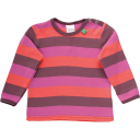 Bluză cu mânecă lungă și dungi late corai