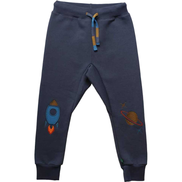 Pantaloni de trening din bumbac gros cu imprimeu rachetă